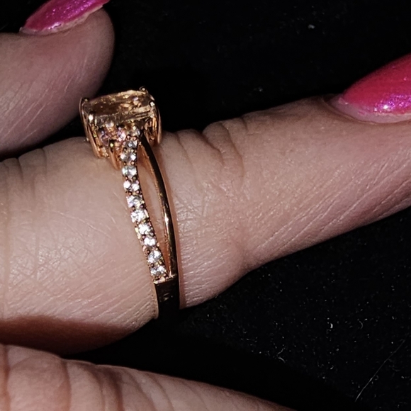 Sz 6.25, Morganite, Zircon, Pink Tourmaline, 925 Silver, Rose Gold Vermeil, NWT - Picture 5 of 10